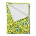 thumbnail image 2 of Cartoon Soft Flannel Fleece Throw Blanket, Style Image of Repetitive Snails with Polka Dotted Shells, Cozy Plush for Indoor and Outdoor Use, 50" x 70", Pale Green and Multicolor, by Ambesonne, 2 of 5