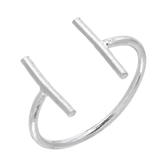 Open Parallel Bar Ring - 925 Sterling Silver - Adjustable