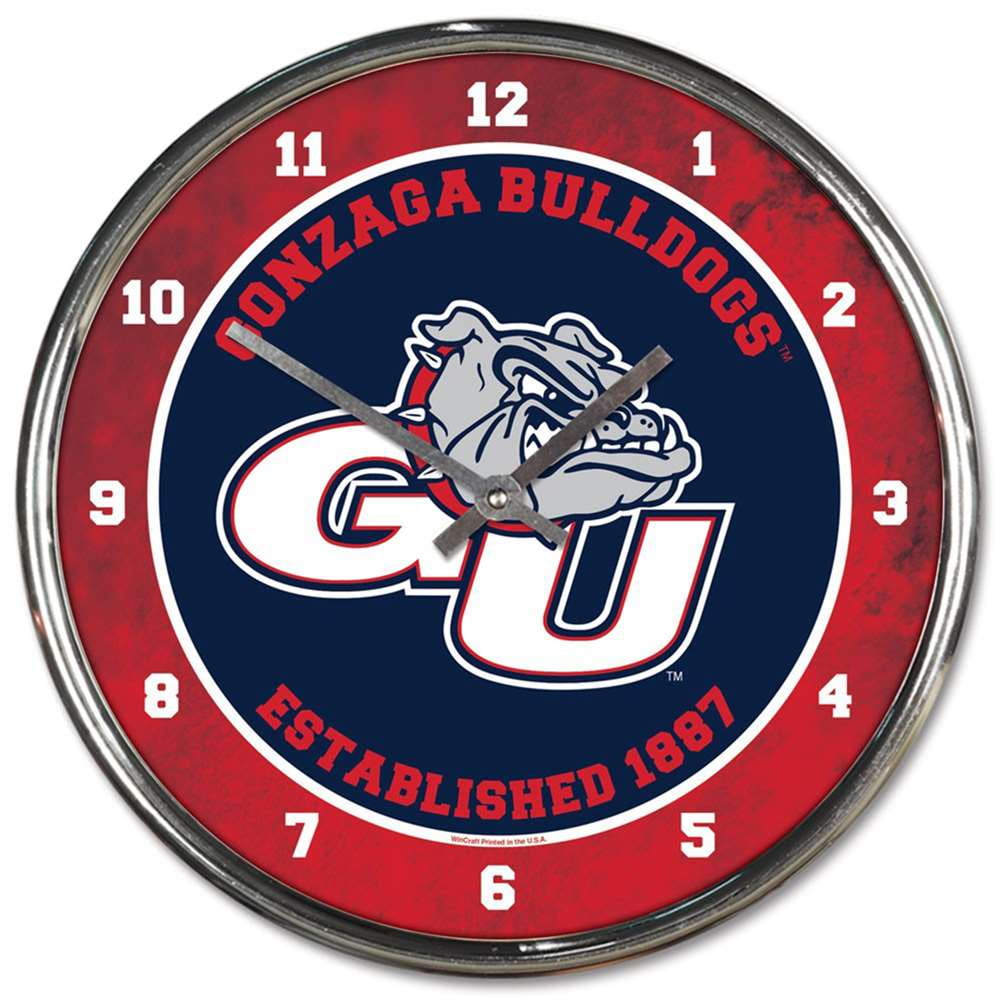 Gonzaga Bulldogs Chrome Wall Clock