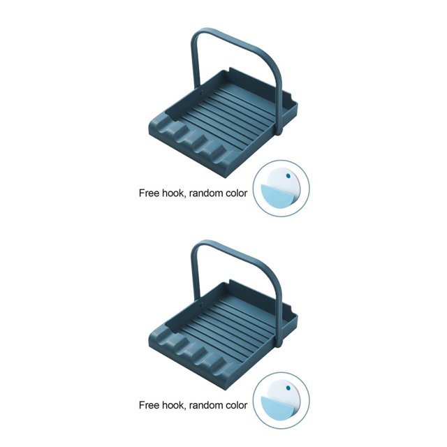 Inteprter Soportes para cucharas de cocina, tenedor, espátula, estante organizador, cuchara de plástico, soporte para palillos, almohadilla Azul 2piezas