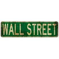 Wall Street Sign - City Country Road Wall Gift Tin Sign 4x16 inches