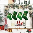 thumbnail image 3 of 18inch Monogram Christmas Stockings Green Velvet Body with White Super Soft Plush Cuff Xmas Personalized Embroidered Letter Stockings for Family Holiday Xmas Tree Fireplace Hanging Decoration, 3 of 8