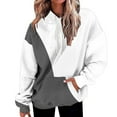 thumbnail image 2 of Chbgutlmr Hoodies for Women Oversized Hooded Sweatshirts Colorblock/Striped Pullover Tops with Pocket, 2 of 5