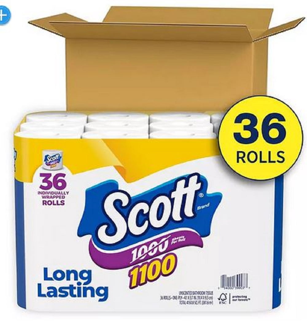 Product of Scott 1100-Sheets,1-Ply Bath Tissue, 36 pk.