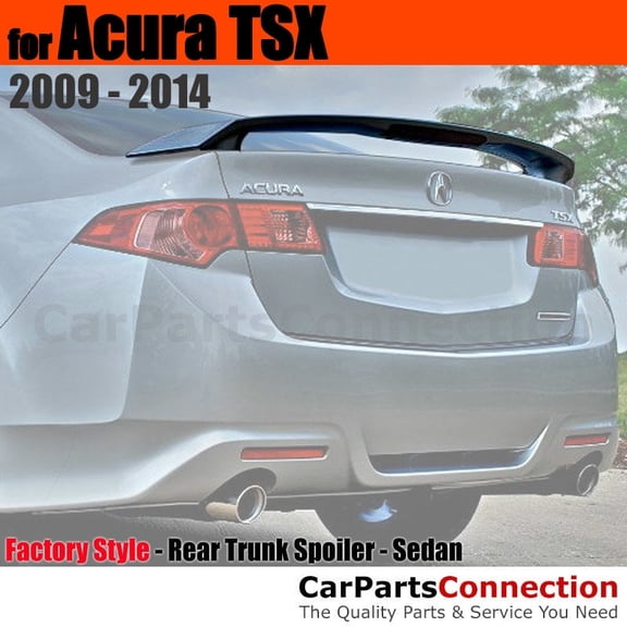 Trunk Spoiler Compatible With 2009 2010 2011 2012 2013 2014 Acura TSX Sedan Factory Style Painted Color NH737M Polished Metal Met