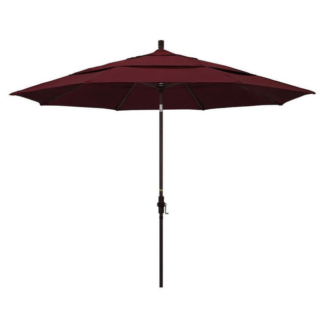 11 Pieds Aluminium Marché Umbrella Collier Inclinaison DV Bronze/pacifica/bourgogne