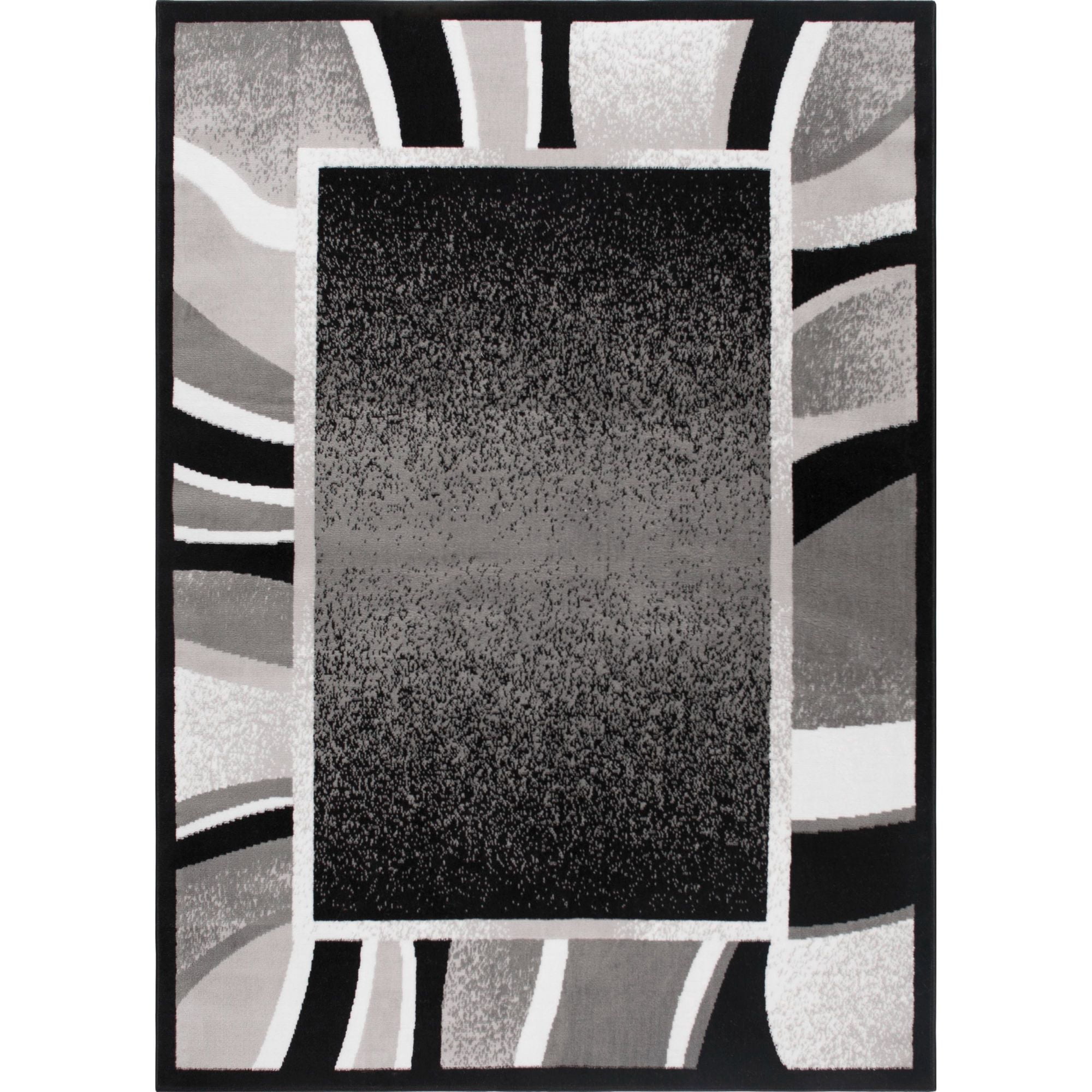 Home Dynamix Premium Rizzy Contemporary Abstract Border Indoor Area Rug, Black/Grey, 5'2"x7'4"