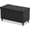 Black, variant on 30 Inches Storage Ottoman Bench with Wooden Legs, Faux Leather Folding Ottoman Foot Rest, Storage Bench for Living Room, Hallway & Bedroom, Brown