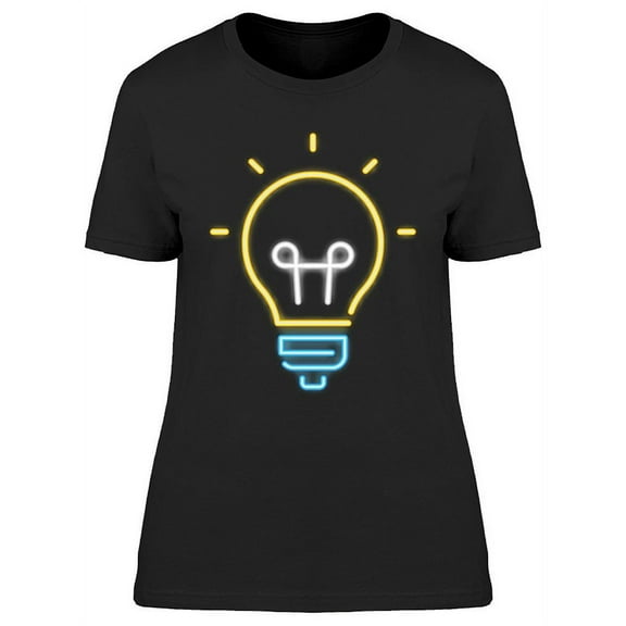 Light Bulb Neon Design T-Shirt Women -Image by Shutterstock, Female x-Large