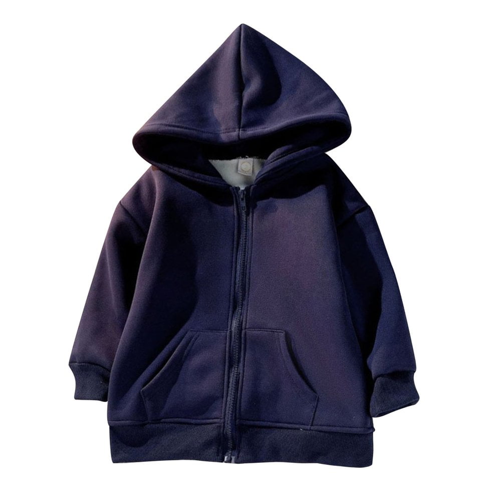 Jacket For Little Girls Boys Clearance Sale Toddler Kids Baby Boys Girls Fashion Cute Solid Color Plush Lining Pocket Zipper Jacket Coat 3 4 Years