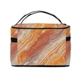 thumbnail image 3 of Handbag Travel Bag Cosmetic Bag 9×6.3×6.7in Multi-Function Bag Large Capacity For Camping Travel Family Travel Orangered Marble_3, 3 of 6