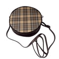 thumbnail image 4 of Lsque khaki coffee plaid Pattern Shoulder Bag – Microfiber Leather Crossbody with Detachable Strap & Handle Ring, Waterproof & Durable, Elegant Everyday Carry, 4 of 5