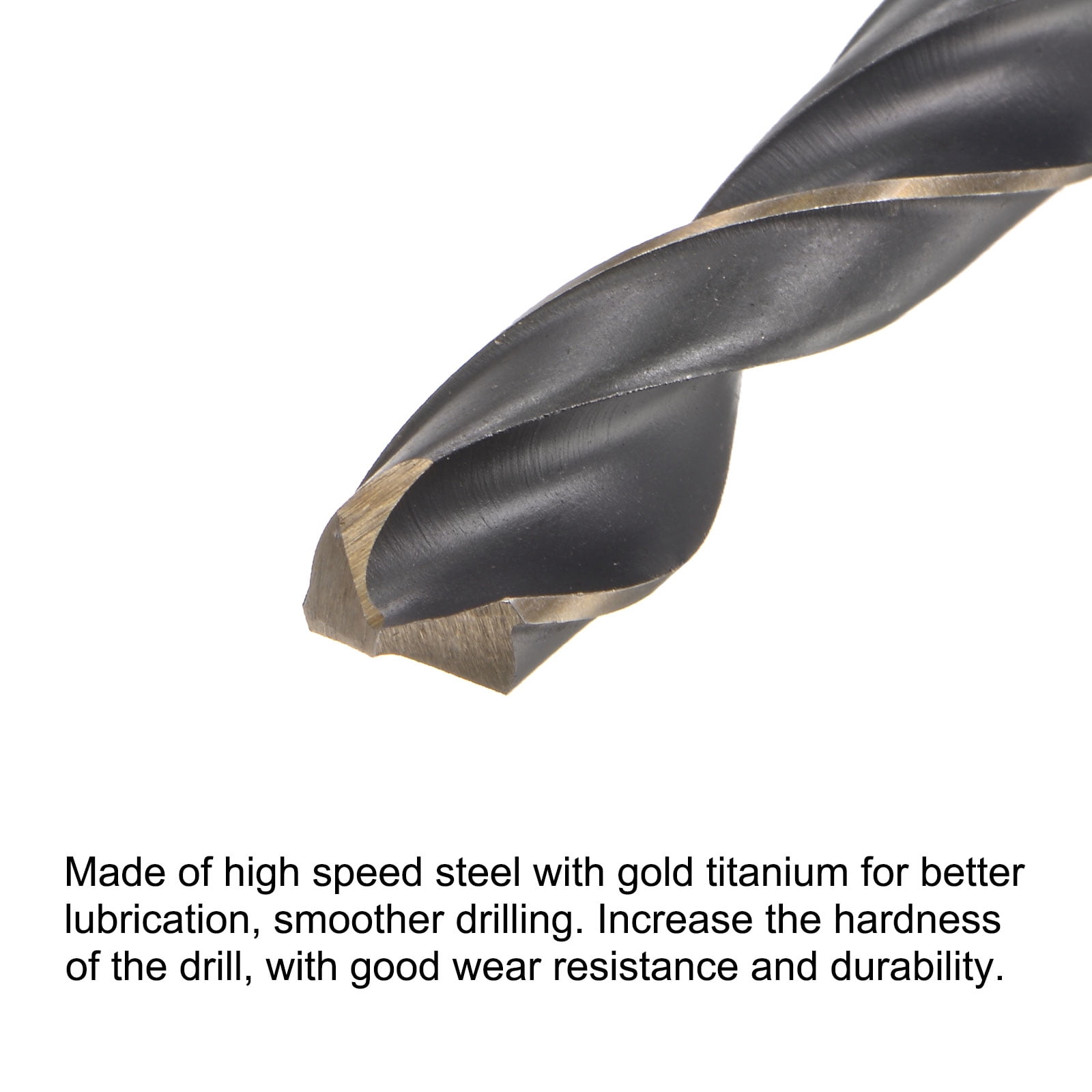 Uxcell High Speed Steel Twist Drill Bit, 5mm Drilling Dia. with 1/4 Inch Hex Shank 105mm Length
