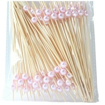 SLYNSHome 100Pcs Toothpicks for Cocktail Appetizers Fruits Dessert,Bamboo Sticks for Drinks,Charcuterie Mini Food Picks Decorative Party Supplies - Pink