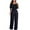 Black, variant on FLMEI A Neckline Jumpsuits for Womens Casual Loose Romper Summer Waisted Wide Leg Pants Outfits Straight One-Piece Trousers for Women's S-XL
