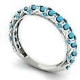 thumbnail image 2 of 3.13 ctw Wedding Band for Women - 18K White Gold Simulated Turquoise Stackable Eternity Ring, 2 of 6
