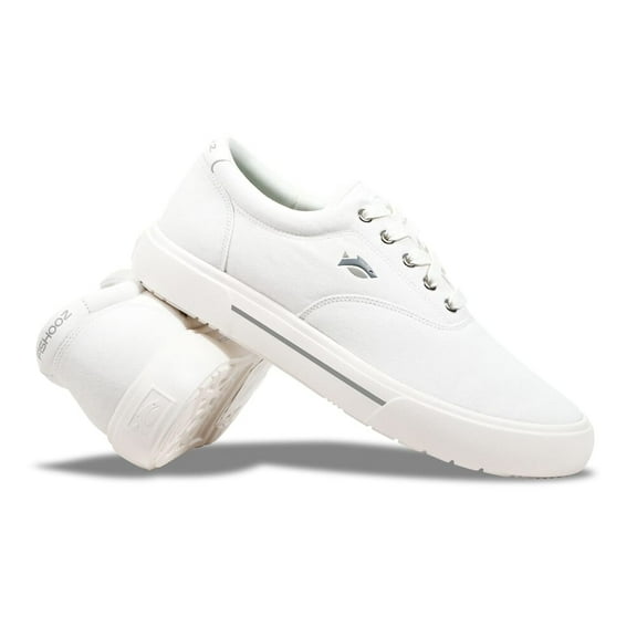 Fishooz Sunbrella Lace Shoes, White, Size 9.5, Durable Canvas Sneakers (SBR-MLC-WHT-M09.5)