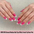 thumbnail image 1 of xianlin-White French Tip Amande Pointes d'Ongles à Presser ROSE PINK, Extension Acrylique d'Ongles en Gel Extra Épais Moyen Doux, Nécessite une Couche de Gel de Construction, Sans Colle Incluse, pour Salon DIY x 15 Tailles 240 Pcs, 1 of 4
