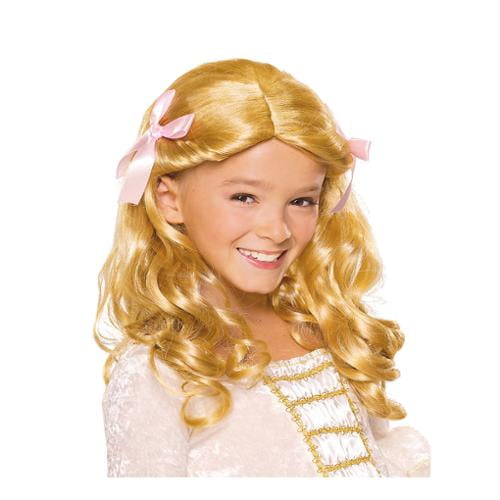 Kids Girls Alice Wonderland Princess TV Film World Book Day Week Long Blonde With Fringe Fancy Dress Costume Wig