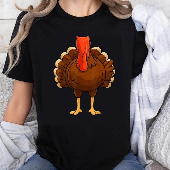 100% Cotton Turkey Thanksgiving Day Funny Animal Print T-Shirt Women Men Unisex Casual Top Holiday Gift Shirt