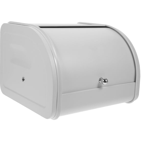AURARMLET White Kitchen Bread Box Metal Food Organizer with Cover for Countertop Storage