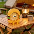 thumbnail image 6 of Hyknon Rechargeable Small Desk Fan Battery Operated Hamburger Table Fan Hanging Personal Cooling Fan Portable Mini Desktop Fan for Bedroom Travel Office Decoration, Yellow, 6 of 7