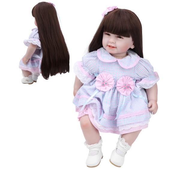 Muñeca Con Pelo Largo, Bebés Reborn Suaves, Bebé Reborn, Lindo, Realista, Alta , Seguro Para Practicar, Regalo No Tóxico Para Niños