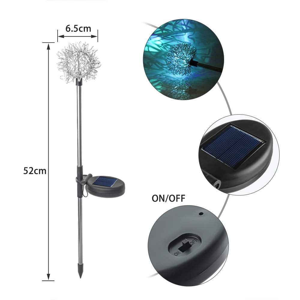 EpicGadget Solar Dandelion Light, Changing Multi Color Outdoor Dandelion Solar Garden Decorative Lights for Walkway Pathway Backya