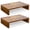 Brown, variant on Monitor Riser - 2 Pack, Rustic Brown Wood Adjustable Stand for 2 Monitors/Laptop/PC