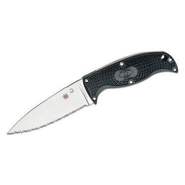 Spyderco FB31SBK2 Enuff 2 3.9" Serrated Blade Black Handle Fixed Knife