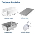 thumbnail image 2 of Gamexcel Extra Large 38L Stainless Steel Cat Litter Box Metal Litter Pan with Scoop and Mat Set - Odor, Stain and Rust Resistant, Easy to Clean, White, 2 of 8