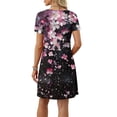 thumbnail image 4 of gljltg Women's Summer Fashion Polka Printing Pocket Short Sleeve V-Neck Tank Sundresses with Hidden Pockets, Tunic Waist, Above Knee Length Suitable for Beach, Daily, Vacation, 4 of 7