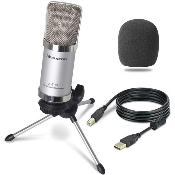 USB Microphone, Alvoxcon Unidirectional Condenser Mic for Computer, PC (Mac/Windows), Podcasting, Vlog, YouTube, Studio