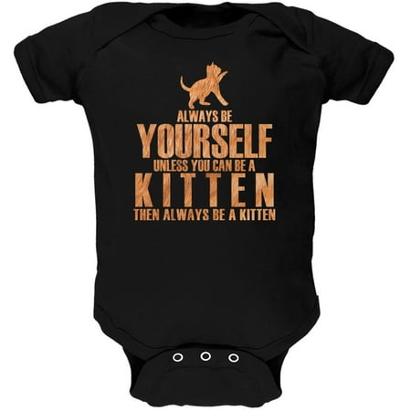 

Always Be Yourself Kitten Black Soft Baby One Piece - 3 month