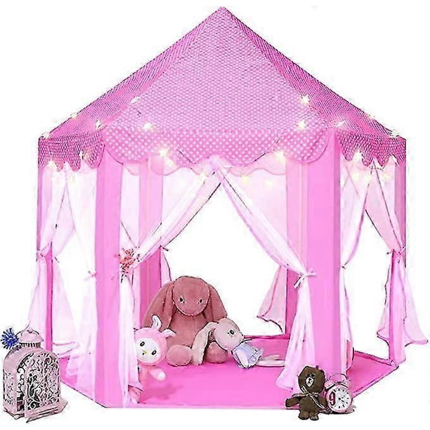 Tent Girls Large Dollhouse Kids Castle Play Tent with Star Light Toys for Kids Indoor and Outdoor Play, 55" x 53" (DxH)