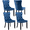 Blue, variant on LegaHome Pink Velvet Dining Chairs, 4 Pcs Upholstered Button Tufted Dining Chair Set, Modern Padded Accent Chairs with Solid Wood Legs and Nailhead Trim, Home Kitchen Armless Dining Chairs Set