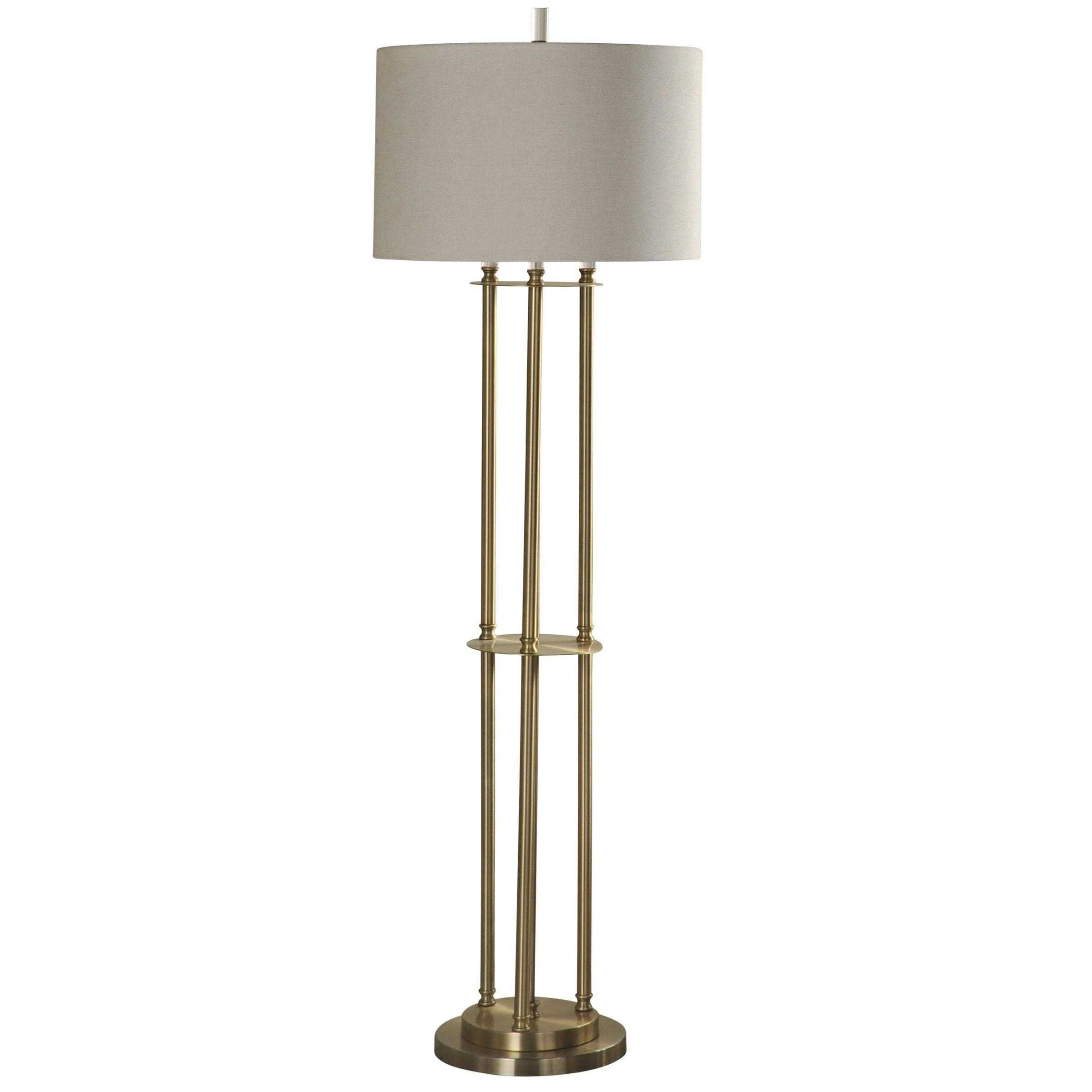 GwG Outlet Metal 3 Post Floor Lamp in Brass Finish