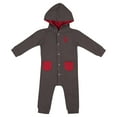 thumbnail image 2 of Newborn & Infant Colosseum Charcoal Indiana Hoosiers Zando-Zan Waffle Full-Snap Hooded Romper, 2 of 3