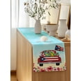 thumbnail image 5 of Table Runner 72 Inches Long for Kitchen Dining, Puerto Rican Flag Dresser Scarf Farmhouse, Dining Table Decorations for Wedding/Parties, Vintage Country Truck Flowers Blue Beige 16 x 72 In, 5 of 8