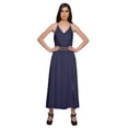 thumbnail image 1 of Moomaya WoMen's Spaghetti Strap Side Slit Dress Plus Size Solid Clothing, 1 of 6