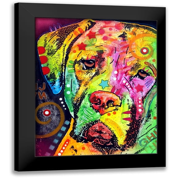 Dean Russo Collection 12x14 Black Modern Framed Museum Art Print Titled - Mastiff