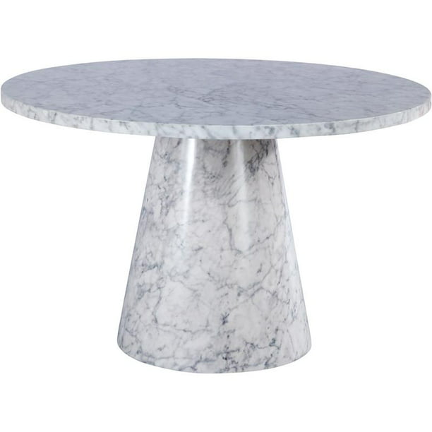 Meridian Furniture Omni White Faux, Modern Round Dining Table 48