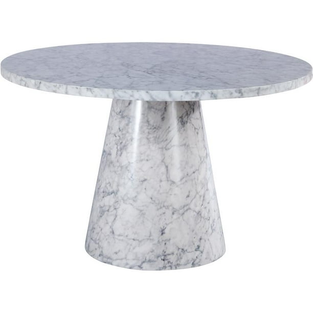 Meridian Furniture Omni White Faux Marble 48 Round Dining Table Com Meridian Furniture Omni White Faux, Modern Round Dining Table 48