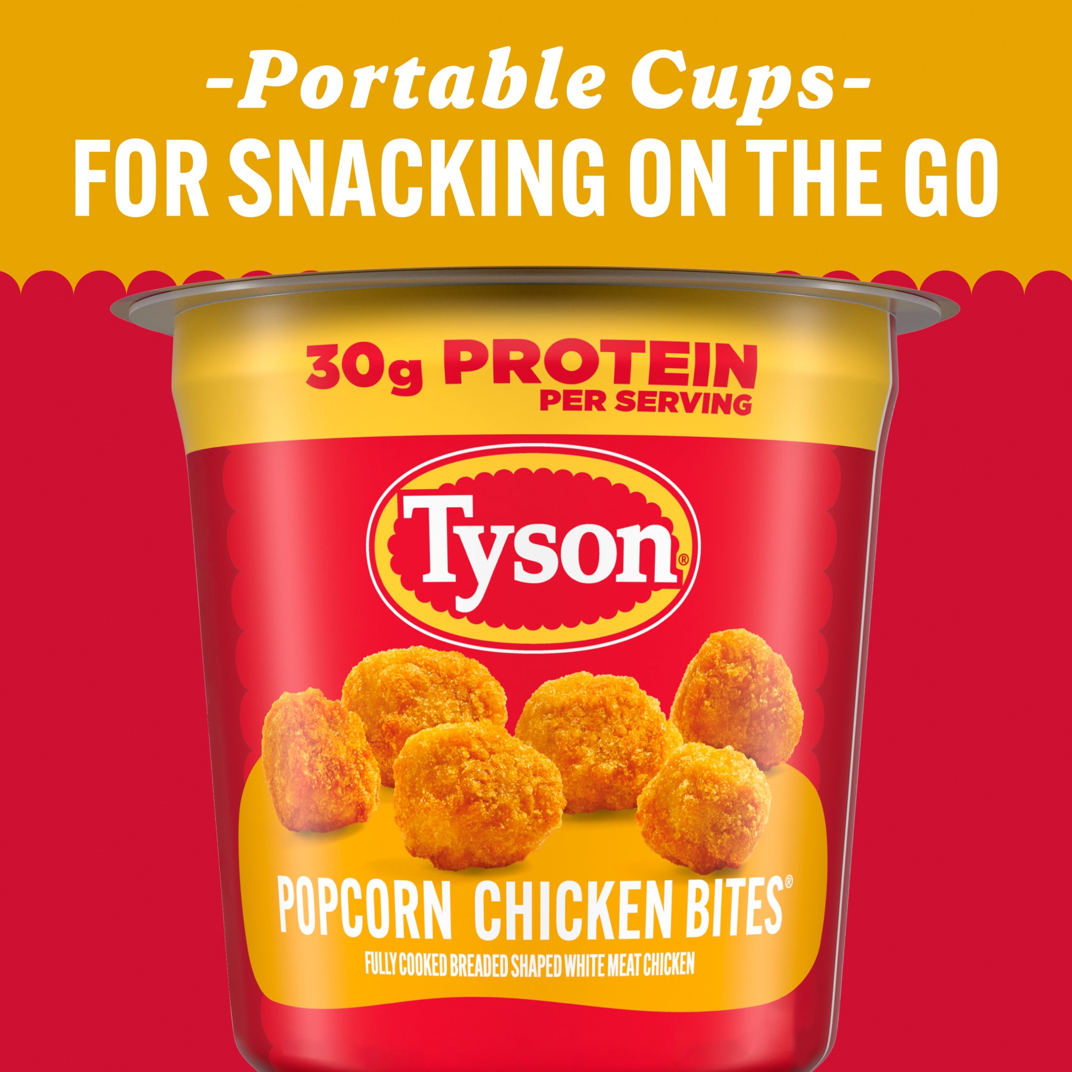 Tyson Popcorn Chicken Bites Cup, 5.3 oz (Frozen, Fully Cooked)