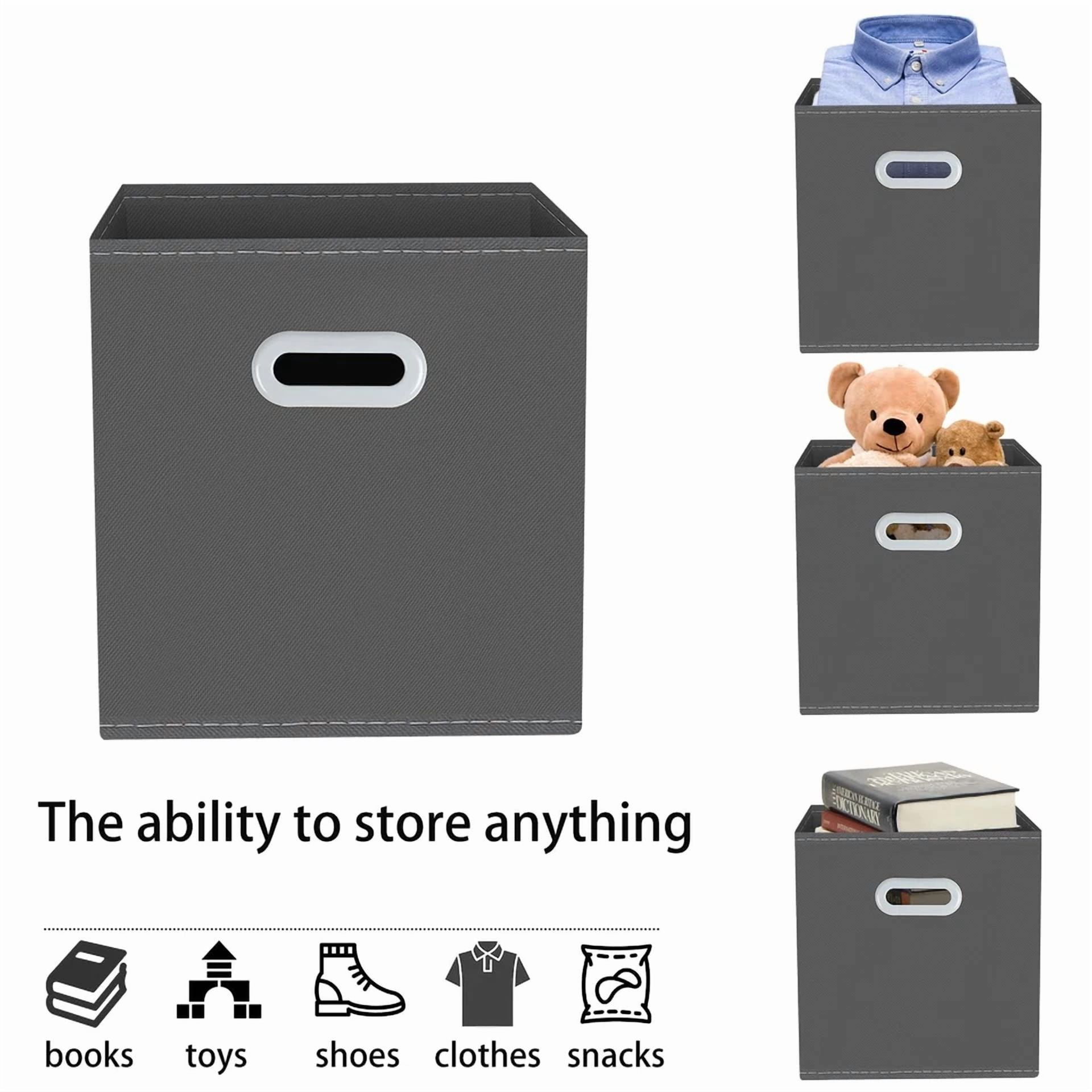 Yunkeeeper Storage Bins Cubes, Fabric Cube Organizer With Handle, Foldable Cube