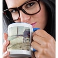 thumbnail image 2 of 3drose, Lighthouse at Honfleur by Georges Seurat, 11oz Two-tone Blue Mug, 2 of 6