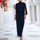 thumbnail image 3 of Mono con cuello simulado para mujer mono plisado informal mono elegante de moda para ir al trabajo, 3 of 7