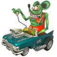 thumbnail image 4 of Halloween Ornament Angry Big Mouth Statue Rat Fink Collectible Model Toy Halloween Decoration Monster Driving Multi-color Optional, 4 of 4