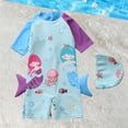 thumbnail image 2 of Miaoju Girls Swimsuit One Piece Gingham Ruffle Tankini Sets Quick Dry Color Block Bathing Suits for Girls Girls' Swimwear with Print Shorts with Chest Pad, 2 of 4