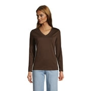 Lands' End Women's Tall Relaxed Supima Cotton Long Sleeve V-Neck T-Shirt